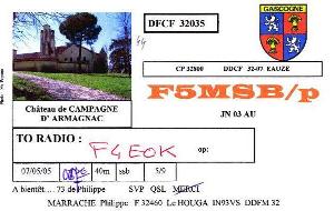 La carte QSL de 